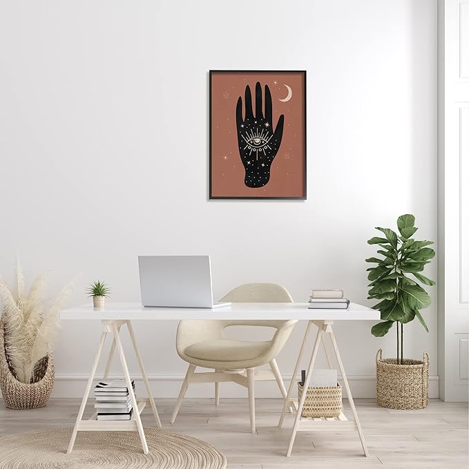 Stupell Industries Celestial Bohemian Chic Hand With Enlightened Eye Tattoo, Design by Nina Blue