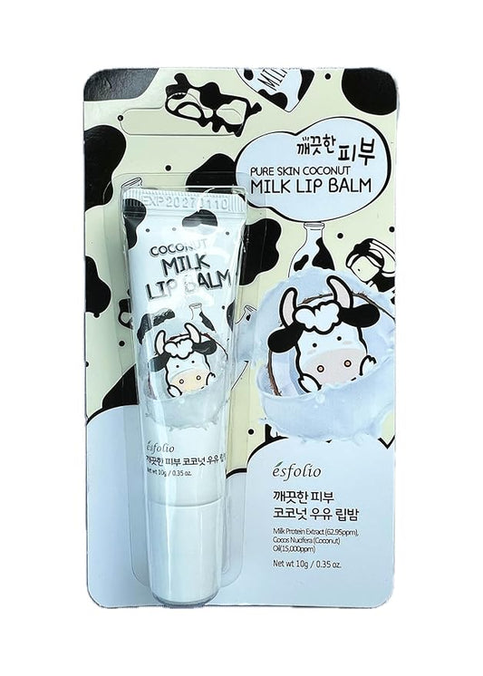 Esfolio Pure Skin Coconut Milk Lip Balm – Moisturizing and Nourishing Lip Care – Softens and Protects Dry, Chapped Lips – Long-Lasting Hydration with Coconut Extract