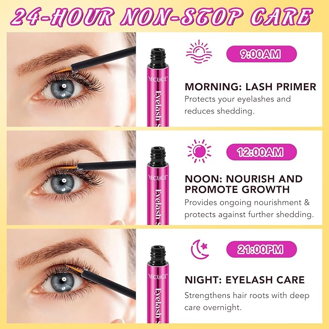 Eyelash Growth Serum - 2 Packs Eyelash Serum to Grow Lashes, Lash Serum for Eyelash Growth to Boost Thicker, Fuller, and Longer Lashes, Eye Lash Serum Growth for Women