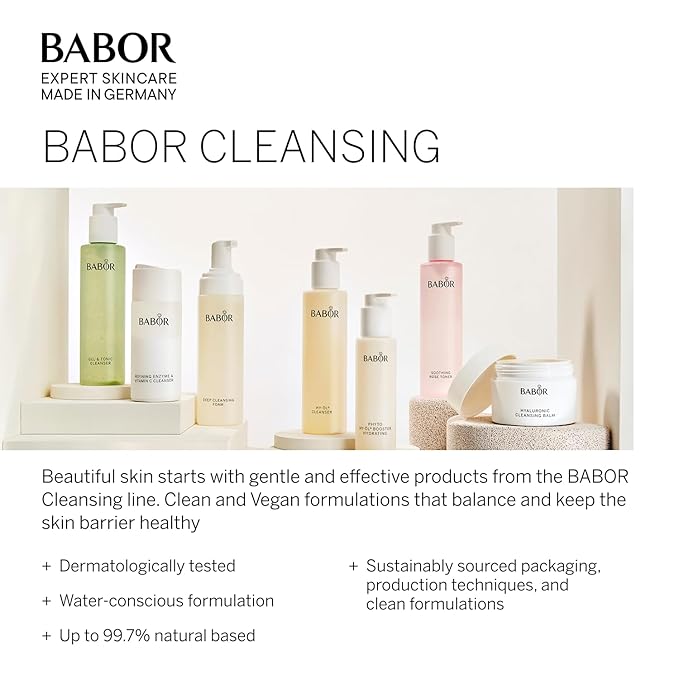 BABOR HY-OL Cleanser & Phyto HY-OL Booster Balancing Set, Double Cleansing, Oil Cleanser and Makeup Remover Oil, Evens Complexion for Combination & Oily Skin
