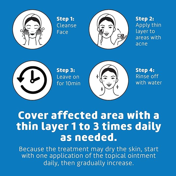 De La Cruz 5% Sulfur Ointment - Cystic Acne Treatment for Face and Body - Daily 10 Min Spot Treatment Mask - Safe and Effective Game Changing Hormonal Acne Treatment that Clears Up Pimples 2.6oz Tube