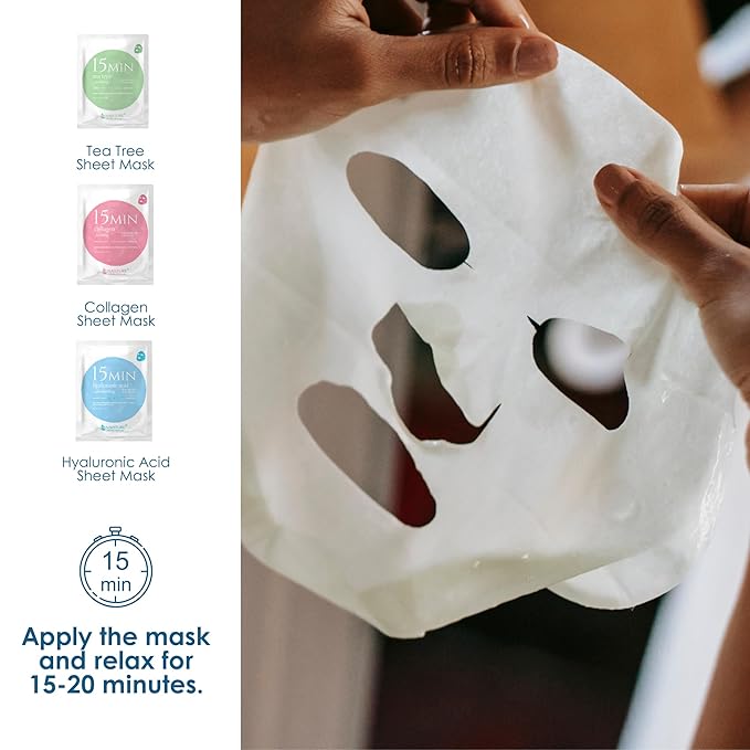 15 Min Groom Me Kit by Naisture – Korean At Home Spa Kit for Men with Hair Mask, Collagen Mask, Tea Tree Face Mask, Hyaluronic Acid Mask, and Eye Mask