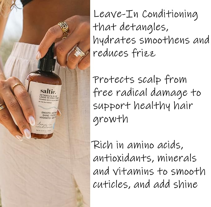 Leave-In Conditioner, 8.5 fl. Oz/250ml - Seaweed, Kelp & Algae Enriched Detangle & Shine Hair Treatment -Ideal For Frizzy and All Hair Type , Protects Scalp