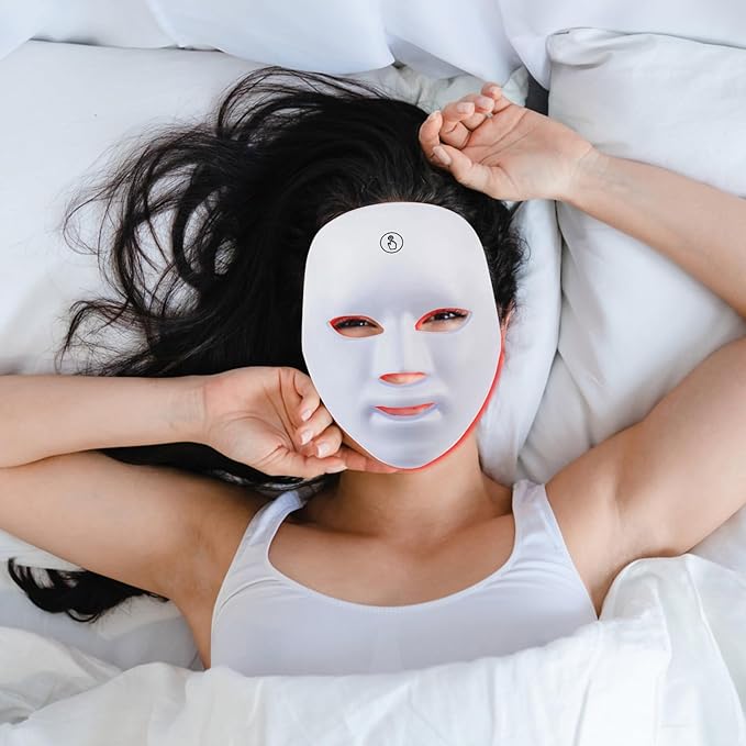 Red Light Mask for Face,7-1 Colors LED Facial Skin Care Mask, Portable Red Light Skin Care Device