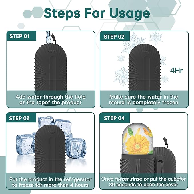 Ice Face Roller, Ice Cube Roller for Face，Facial Beauty Ice Roller Skin Care Tools,De-Puff Eye Bags, Reduce Migraine Pain（Black）