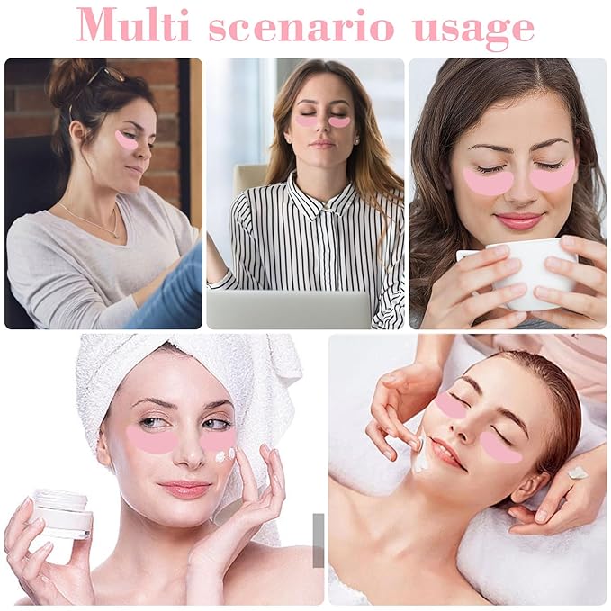 2 Pairs Under Eye Patches Eye Mask Silicone - Reusable Eye Patches Eye Wrinkle Patches, Plump Fine to Reduce Lines & Wrinkles, with Eye Cream Applicator, Tin Case