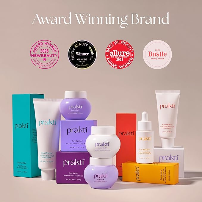 Prakti SundaSkin Essential Hydrating Serum with Snow Mushroom, Licorice Root & Niacinamide, Visibly Plumps, Smooths & Evens Skin Tone, 1 fl oz