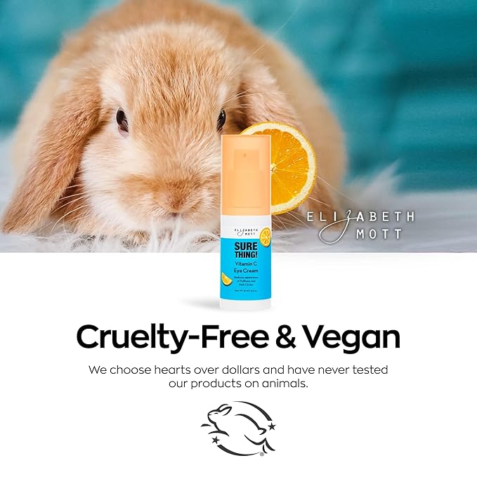 Elizabeth Mott Sure Thing Vitamin C Eye Cream – Hydrating, Brightening, Anti-Aging Eye Repair Treatment for Dark Circles & Puffiness – Vegan, Fragrance-Free, Cruelty-Free Skincare – 15ml (0.5oz)