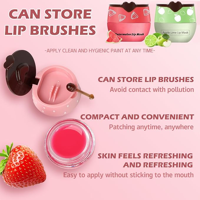 6Pcs Bee Lip Balm Honey Pot,Lip Sleeping Mask Hydrating Prevention Dry and Cracked Lip Scrubs Exfoliator Lip Care,Lip Mask Overnight Reduces Lip Lines