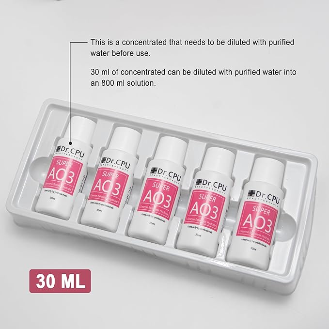 Water Peeling Hydrofacial Skincare Face Moisturizer Cleaning Skin Serum Aqua Peel Concentrated Solution 30ml/1.01oz Per Bottle Dilute to 800ml/27oz Solution Use AS1 SA2 AO3 5 Bottles Per Set(AO3)