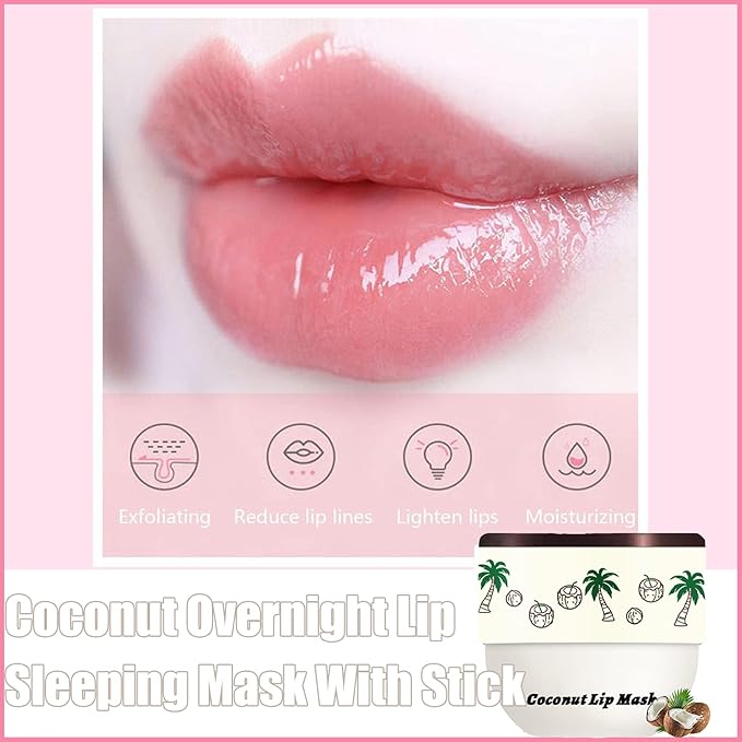 4 PCS Bee Lip Balm Lip Mask Honey Pot, Coconut Honey Mint Grape Moisturizing Sleeping Lip Mask Overnight with Sticks, Lip Balm Exfoliating Prevention Dry and Crack Lip Scrubs