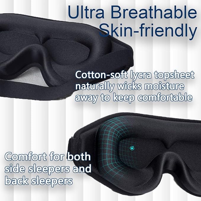 Eye Mask for Lash Extensions, Sleep Mask for Lash Extensions, Zero Eye Pressure 3D Contoured Lash Extension Sleep Mask