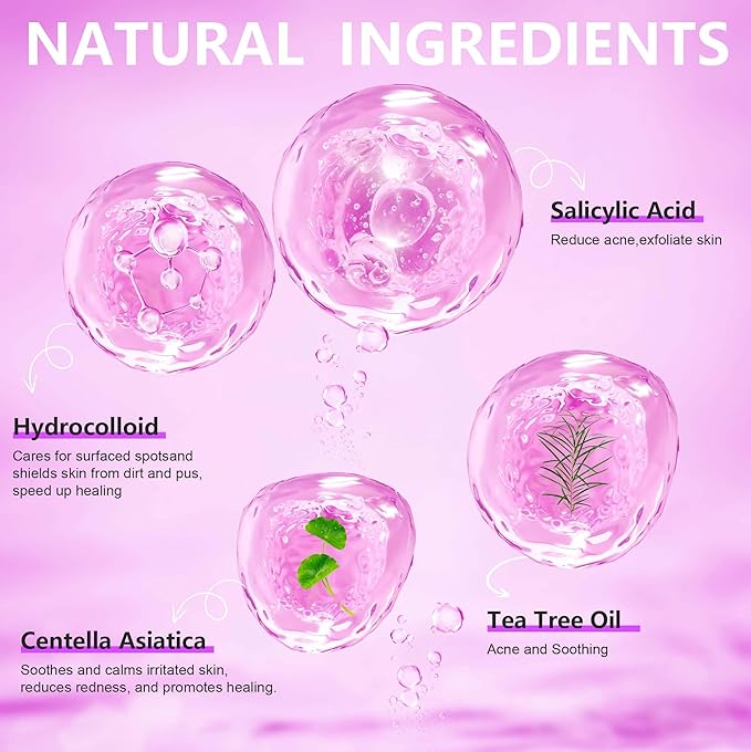 2PACK 224 Counts Cute & Fashion Stars Pimple Patches for Face , Hydrocolloid Acne Patches,Zits Absorbing Patch, Covering Zits and Blemishes with Salicylic Acid, Tea Oil & Centella, Cruelty Free