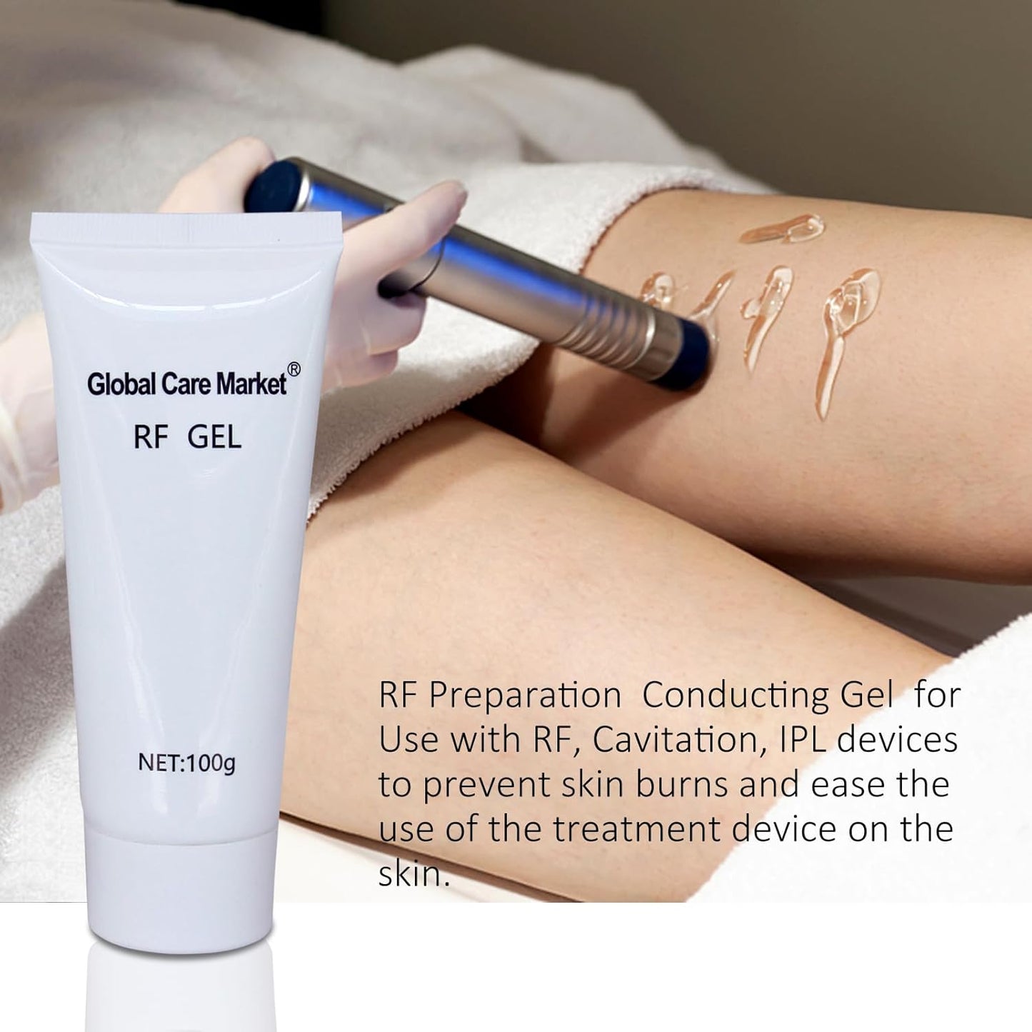 RF Gel 4 Pack-Conductive Gel for Facial Microcurrent, Hydrating Cream for Use With Radio Frequency Face and Body Machines, Skin Cooling Primer for IPL Hair Removals