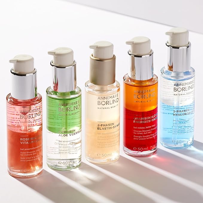 ANNEMARIE BÖRLIND 2-PHASE ELASTIN SHAKE (50ml) - Activates the skin's own elastin production, Promotes cell renewal, Gives the skin a golden glow, Vegan