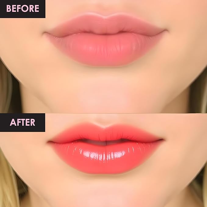 Peptide Glow Lip Serum Set by Market Fresh Beauty - Double Dose Hydrating Lip Care, Cherry & Strawberry Flavors, Vegan, Cruelty-Free, Clean Ingredients, 2 Pack