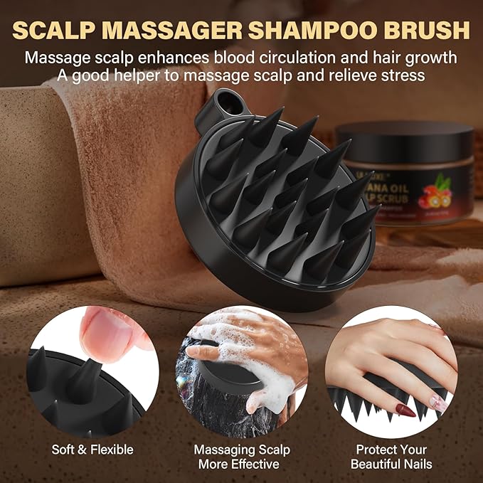 Batana Oil Products Bundle, Batana Oil Scalp Scrub and Raw Batana Oil, Strengthening, Hair Growth for Men Women with Thinning Hair or Hair Loss, Vegan, for All Hair Types