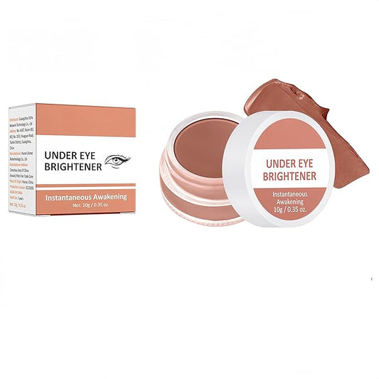 4 Colors Under Eye Brightener, Conceal & Brighten Dark Circles, Nourishing Waterproof Under Eye Cream Pot Concealer Full Coverage Peach Color Corrector Makeup(03 Golden Toffee)
