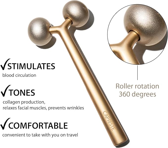 Premium Face Sculptor Metal Facial Massager Anti-Wrinkle Face, Neck, & Décolleté Roller | Reduces Swelling, Boosts Collagen, Face Roller for Wrinkles and Lifting Skin Tightening Device