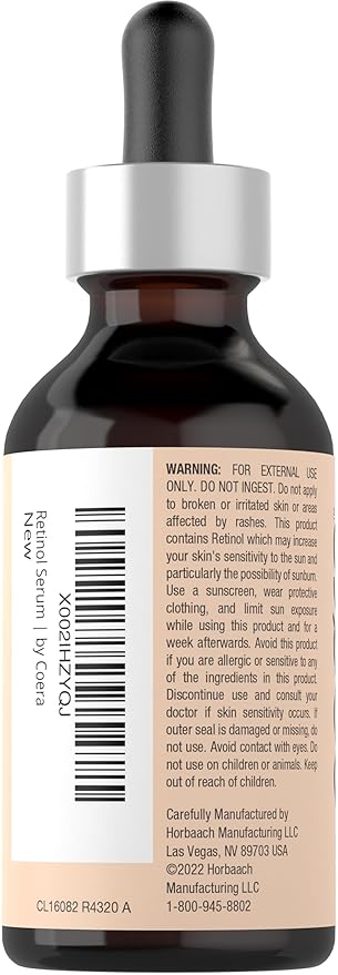 Coera Retinol Serum for Face | 2 fl oz | Professional Strength Formula | Free of Parabens & Fragrances | Packaging May Vary