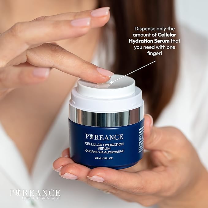 PUREANCE Organic Hydrating Serum for Face - Tremella Mushroom Stimulates Collagen and Cellular Growth, Hyaluronic Acid Serum Enhances Moisture and Nourishes Skin