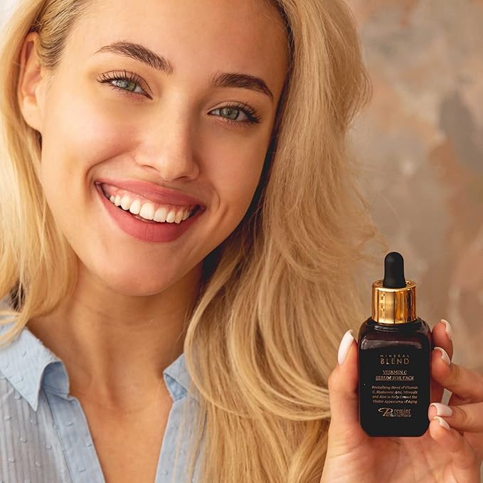 Vitamin C Serum for Face with Hyaluronic Acid & Rose Hips oil - Natural & Organic Anti Aging facial serum, Mineral Blend by Premier Dead Sea 1.02 Fl Oz