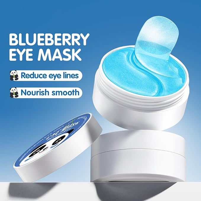 Hydrating Under Eye Patches for Dark Circles & Puffy Eyes - 60 Pairs Eye Mask with Hyaluronic Acid, Blueberry & Centella - Vegan, Cruelty-Free Skincare