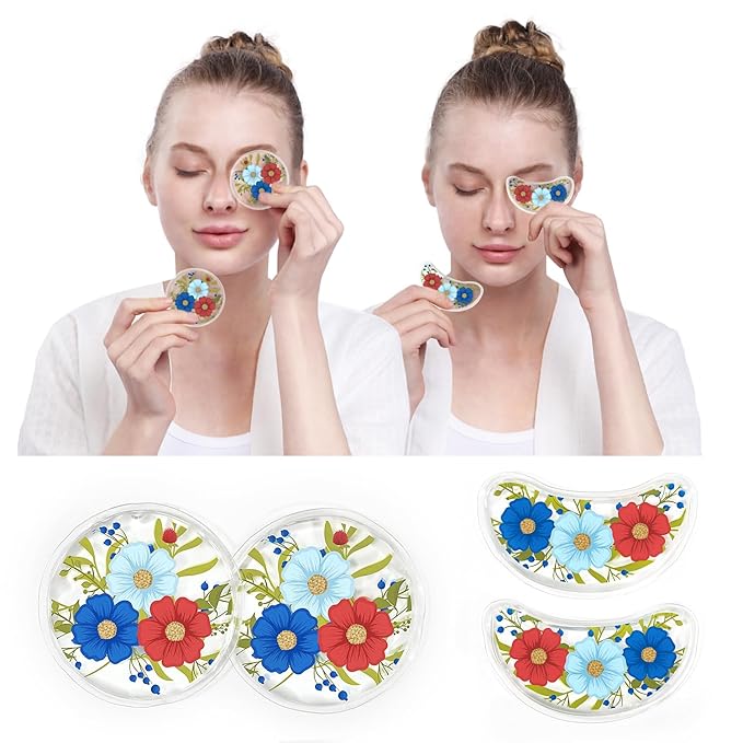 ZNÖCUETÖD Reusable Gel Eye Pads for Puffiness & Dark Circles - Cold/Warm Therapy Compress with Cooling Under Eye Patches, Reduces Wrinkles & Redness, Pain Relief Eye Mask for Relaxation