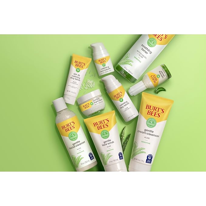 Burt's Bees Calming Eye Cream With Aloe and Rice Milk, Moisturizes Without Causing Redness or Irritation, 98.7 Percent Natural Origin Skin Care, 0.5 oz. Bottle