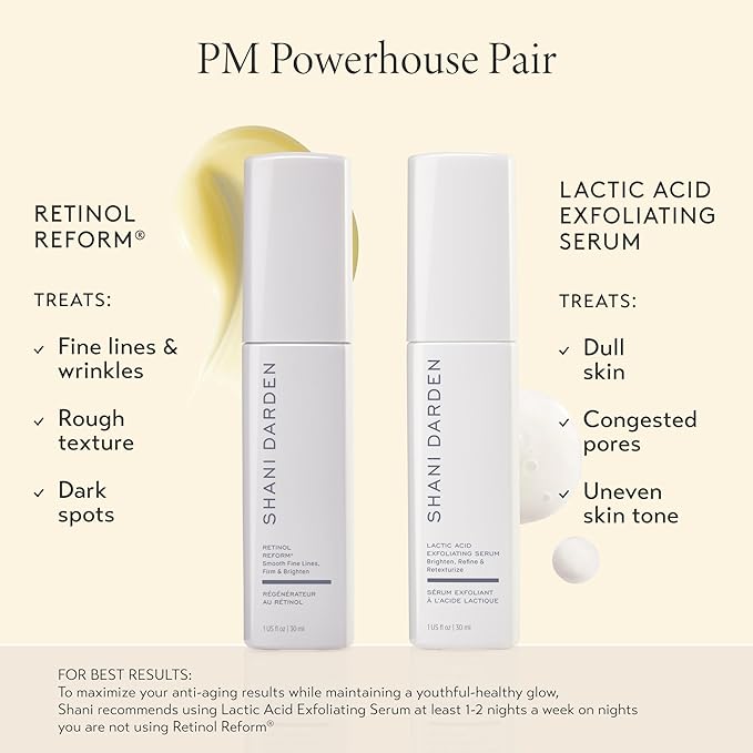 SHANI DARDEN SKIN CARE Lactic Acid Face Serum Travel Size, Active Night Serum to Help with the Look of Radiant and Smooth Skin, Gentle But Powerful Face Exfoliator, 0.34 fl oz