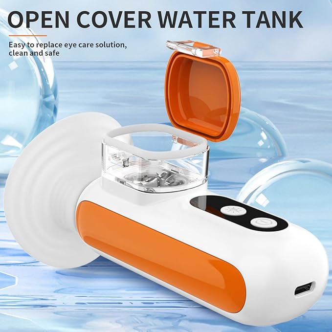Heated Nano Eye Mist Sprayer, Portable Eye Mister with 45℃-65℃ Warm Compress Moist Heat for Relief Fatigue Dry Eyes, Eye Drops Tool, Rechargeable Electric Eye Steamer for Eyelid,Eye Skin SPA