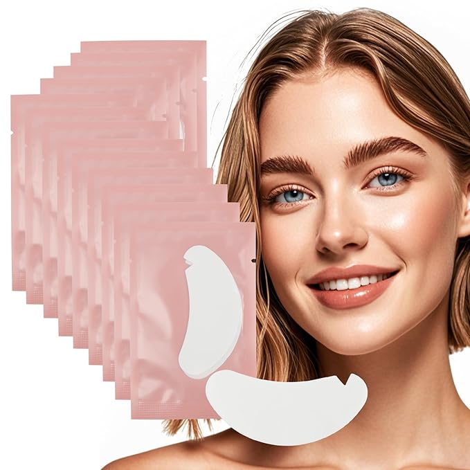 100 Pair V Shape Under Eye Gel Pads Hydrogel Eye Patches For Eyelash Extension, Lint Free Under Hydrogel Eye Mask Pads Lash Extension Supplies(Pink)