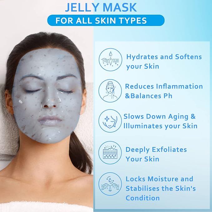 Jelly Mask Powder for Facials Care,Hyalorunic Acid Moisturizing Jelly Face Mask,Bamboo Charcoal Jelly Mask for Facials Professional