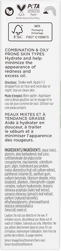 Pacifica Kale Yeah! Redness Rehab Serum – Niacinamide & Super Greens Face Serum to Calm Redness, Minimize Pores & Oil, Soothing Anti-Redness for Oily/Combination Skin Vegan Dermatologist Tested