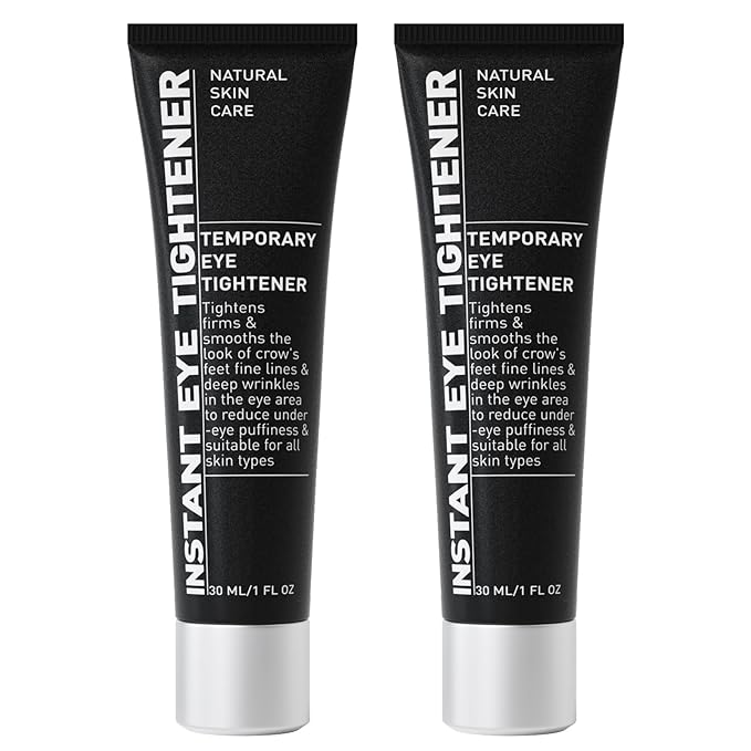 Under Eye Bags and Wrinkles Filler, Under Eye Cream Temporary Instant Visibly Reduces Wrinkles Dark Circles Fine Lines, Eye Tightening and Lifting Cream for Women Men, 30ml, 2 Packs