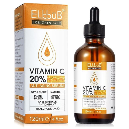 Premium 20% Vitamin C Serum For Face with Hyaluronic Acid, Retinol & Amino Acids - Boost Skin Collagen,Hydrate & Plump Skin, Anti Aging & Wrinkle Facial Serum (4 Fl Oz (Pack of 1))
