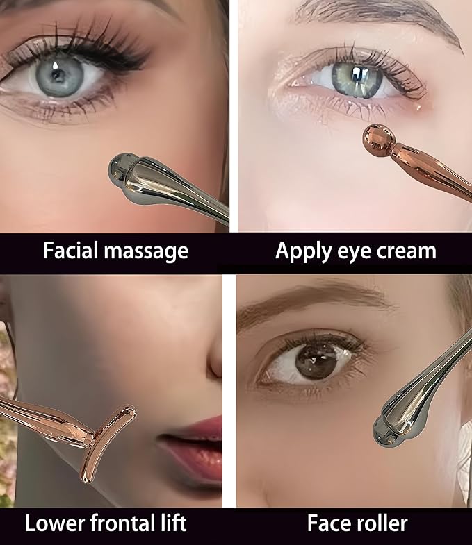3PCS Eye Cream Applicator Tool Eye Roller for Puffy Eyes Face Roller Massage Tools