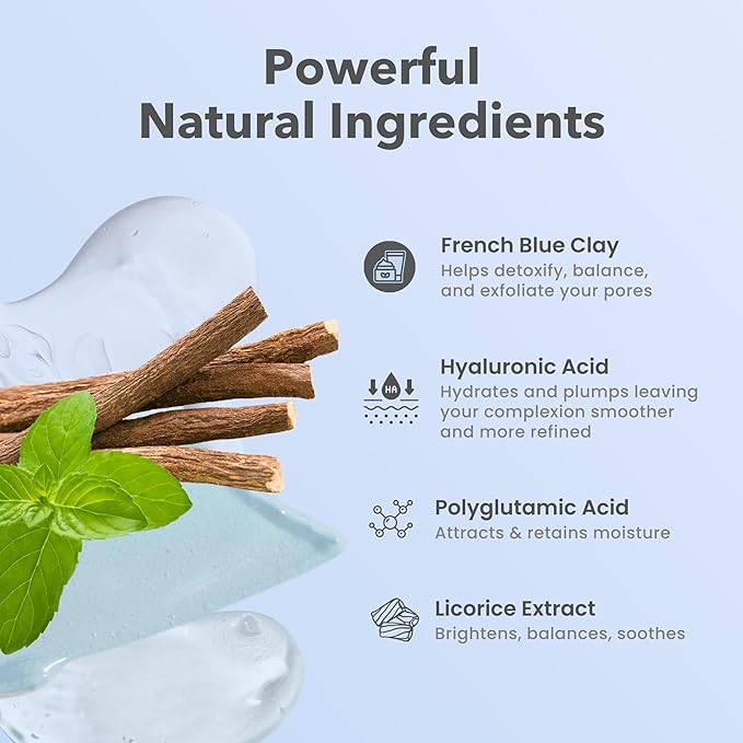 Patchology Hydrate SmartMud Clay Mask - No Mess Blue Clay Face Mask with Hyaluronic Acid for Hydrating & Smoothing Skin - Exfoliates Pores & Refreshes Complexion - Face Skin Care Solution (1 Count)