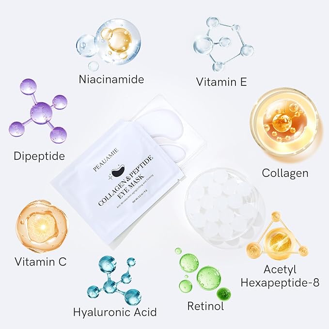 Under Eye Patches with Collagen and Peptide Eye Mask for Dark Circles and Puffiness,Face Mask Skin Care Products 30 Pairs