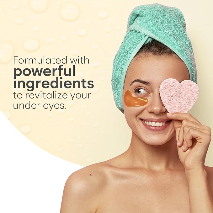 Vitamin C Under Eye Patches (30 Pairs), Under Eye Mask for Puffy Eyes, Appearance of Dark Circles, Smoothing & Hydration, Self Care & Skincare Gifts for Women, Patch Yeux