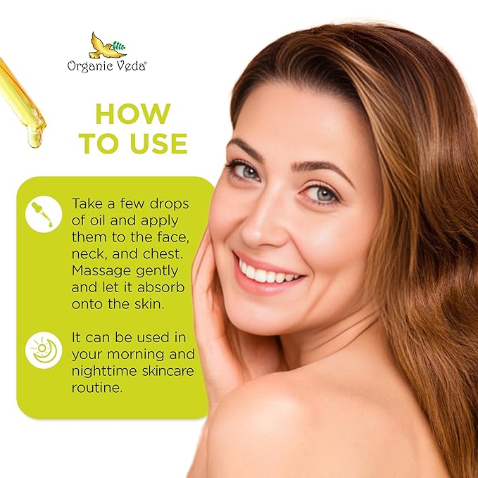 Organic Veda Moringa Face Oil - Hydrating, Fast Absorbing, Miracle Tree Antioxidants, Facial Serum - Organic Moringa Oil, Turmeric, Rose -Anti-Aging, Non-Greasy Day & Night Beautifying Oil -50ml