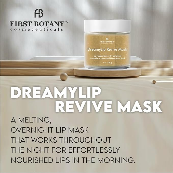 Lip Mask & Lip Balm - 2 in 1 Nourishing & Hydrating leave-on Overnight lip mask (Beige)
