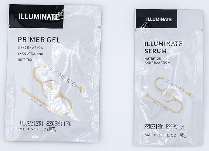 Illuminate - Oxygen Facial CO2 Therapy, Home Facial, 6 Pods + 6 Primer Gel + 6 Serum After Treatment (New Formula Less Foam)