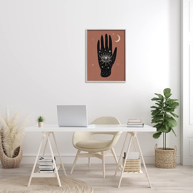 Stupell Industries Celestial Bohemian Chic Hand With Enlightened Eye Tattoo, Design by Nina Blue