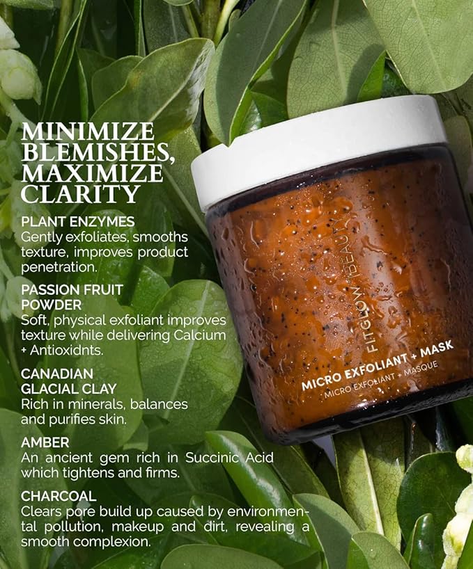 FITGLOW Beauty - Natural Micro Exfoliant + Mask | Vegan, Woman-Owned Clean Beauty (4 oz | 120 ml)