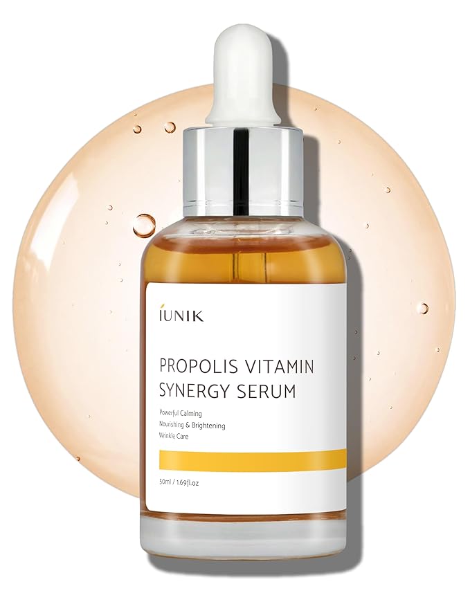 IUNIK Propolis 70% Vitamins 17% Synergy Serum - Centella Asiatica Calming Soothing Deep Nourishing for Dry Dull Spot Hyperpigmentation Sensitive Acne-prone Skin No Pore Clogging Korean Skincare