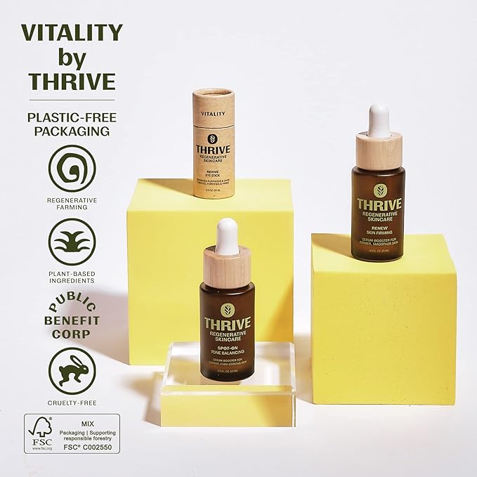 Thrive Revive Eye Balm Stick - Under Eye Brightener - Reduces Puffy Eye Bags - Vegan, Made in USA, 0.5 Oz