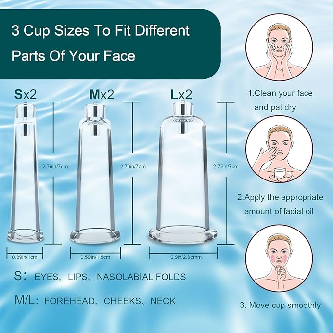 Electric Facial Cupping Set for Face - 3-in-1 Face Cupping, Gua Sha & Massage Tools for Skin Care - Multifunctional Facial Neck Eye Cuppings Massager for Wrinkle with 3 Modes & 5 Frequencies (White)
