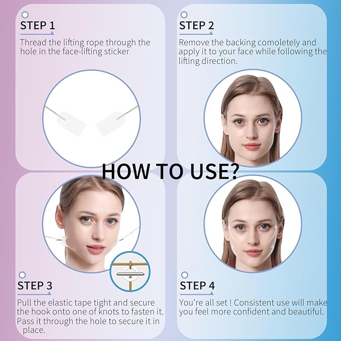 108PCS Neck Tape Lifting Invisible & Face Lift Tape Invisible - Instant Lifting Tape for Neck, Jowls & Double Chin, Face Tape for Sagging Skin | Reusable, Comfortable & Makeup-Friendly for Women