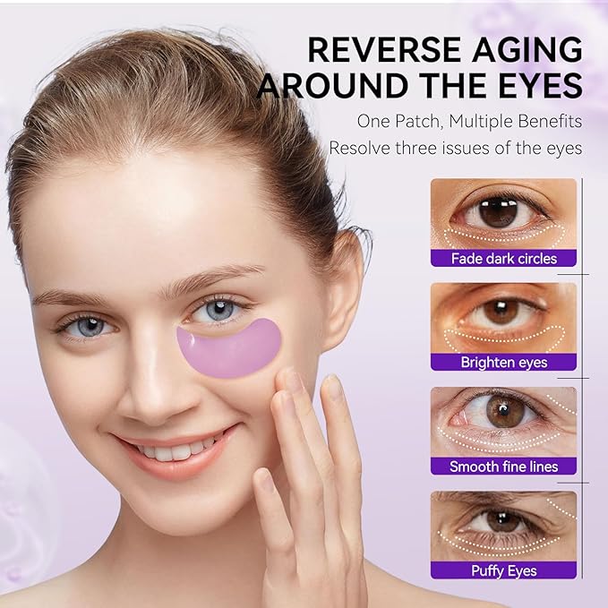 LANBENA Retinol Under Eye Patches for Dark Circles and Puffy Eyes, Cooling Eye Masks for Eye Bags, Fine Lines & Wrinkles Reduce, Anti-Aging, Hydra-Gel Collagen-30 Pairs